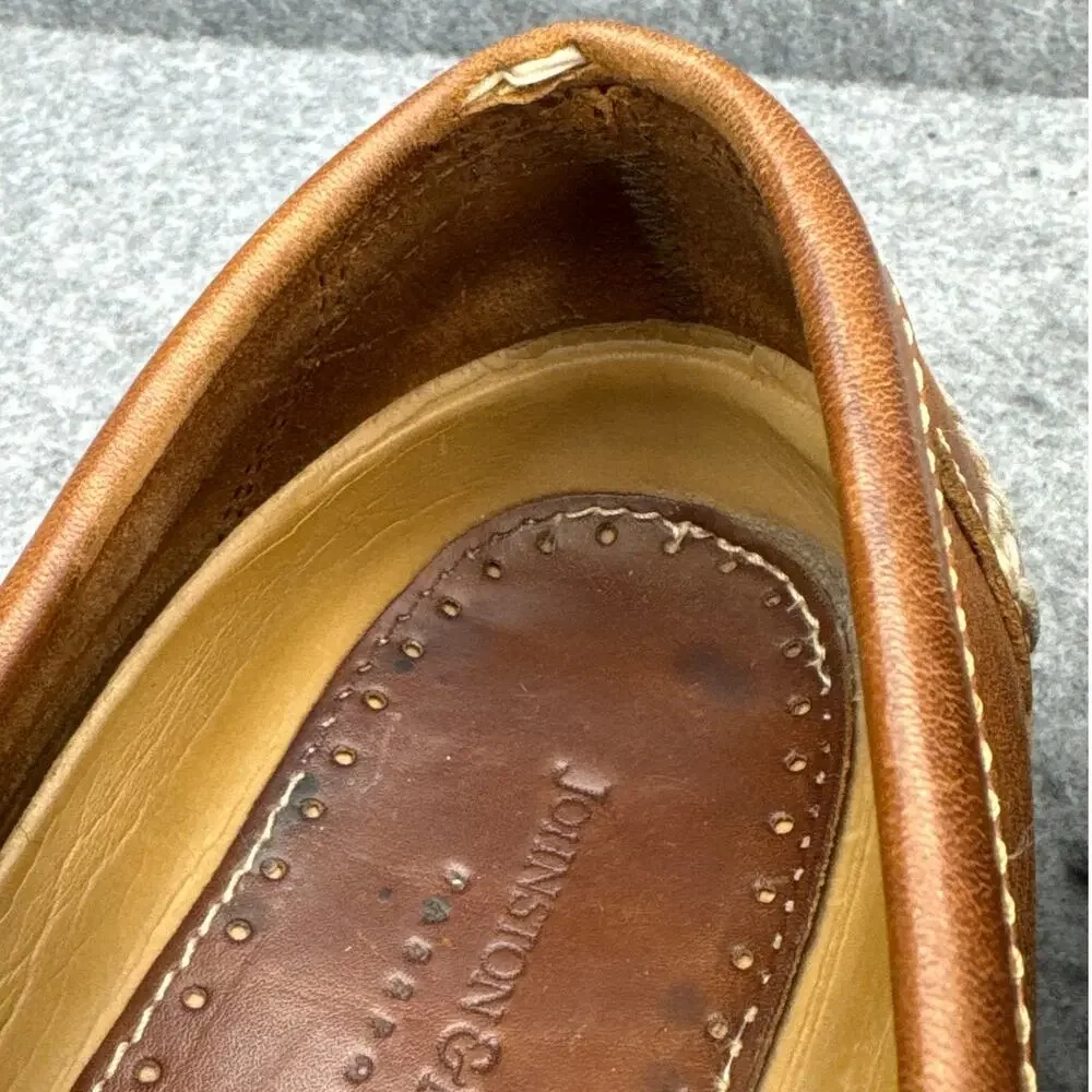 Johnston & Murphy Brown Woven Leather Tassel Slip On Casual Loafer Men 9.5